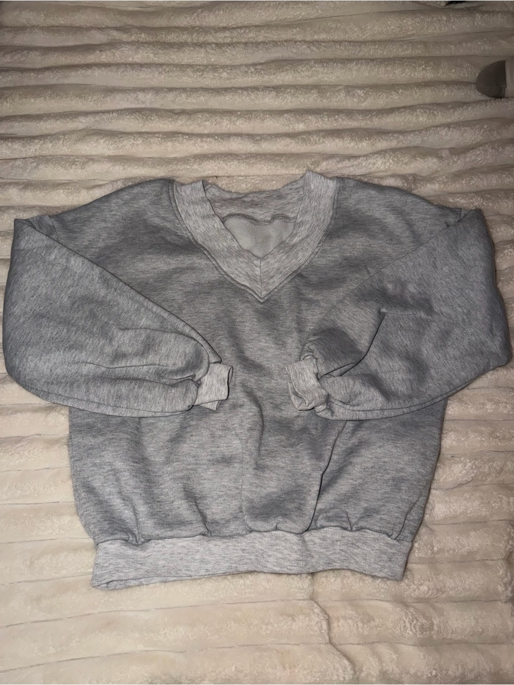 Classic Gray V-Neck Women’s Sweatshirt